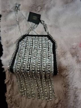 House Of Harlow Cascade Rhinestone Small Purse